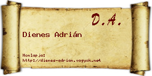 Dienes Adrián névjegykártya